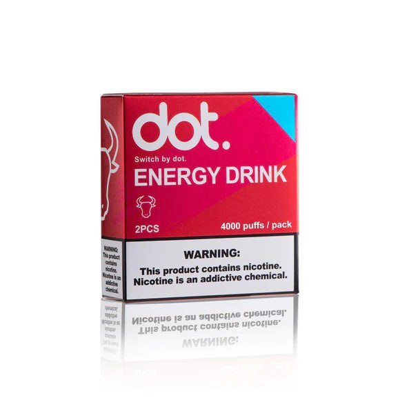 佩特里 DOTMOD DOT SWITCH 煙彈 紅牛4000puff/pack 2pcs 還原能量飲料獨特風味，冰涼勁爽刺激味蕾，隨時補充滿滿活力。
