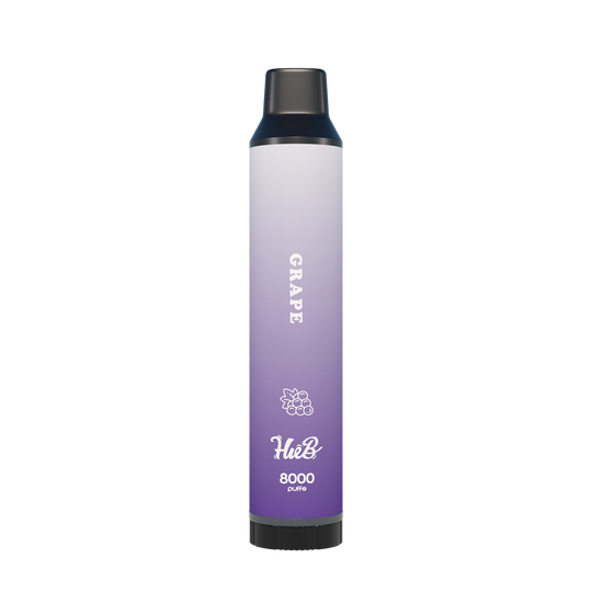 HueB 拋棄式-葡萄，飽滿多汁的巨峰葡萄香氣，微涼尾韻甜而不膩，經典必敗款。