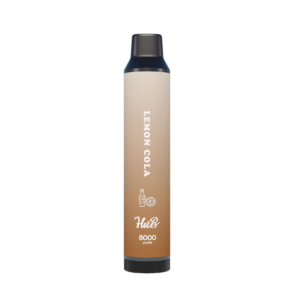 HueB 拋棄式-檸檬可樂，檸檬酸爽完美中和可樂甜味，還原碳酸飲料般的暢快氣泡口感。